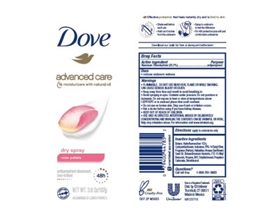 Dovedrysprayrosepetalsapdeoae (Dove Advanced Care Dry Spray Rose Petals 48h Antiperspirant Deodorant)